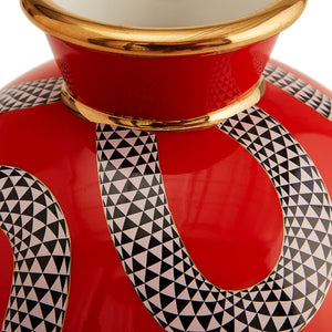   Red Porcelain Round Vase | Oroa.com