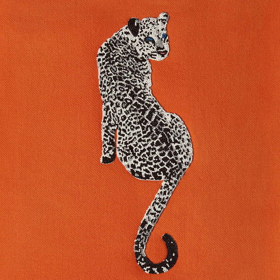   Bead Embroidered Orange Throw | Oroa.com