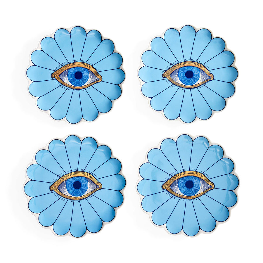   Light Blue Petal Plate Set (4) | Oroa.com