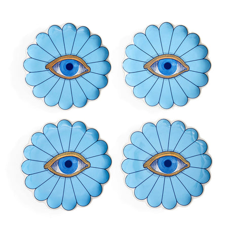   Light Blue Petal Plate Set (4) | Oroa.com