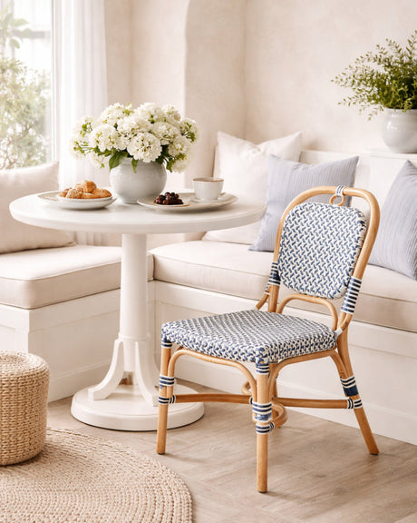   Contract furniture - Blue White Weaving Bistro Chair - www.oroatrade.com | Oroa.com
