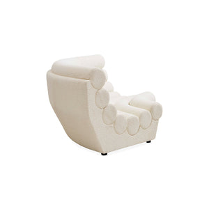   White Bouclé Channeled Corner Sofa | Oroa.com