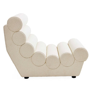   White Bouclé Channeled Slipper Chair | Oroa.com