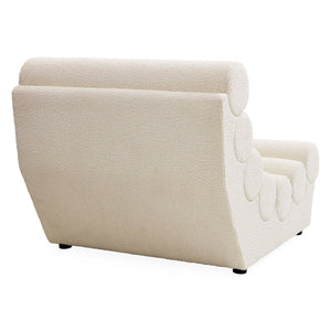   White Bouclé Channeled Slipper Chair | Oroa.com