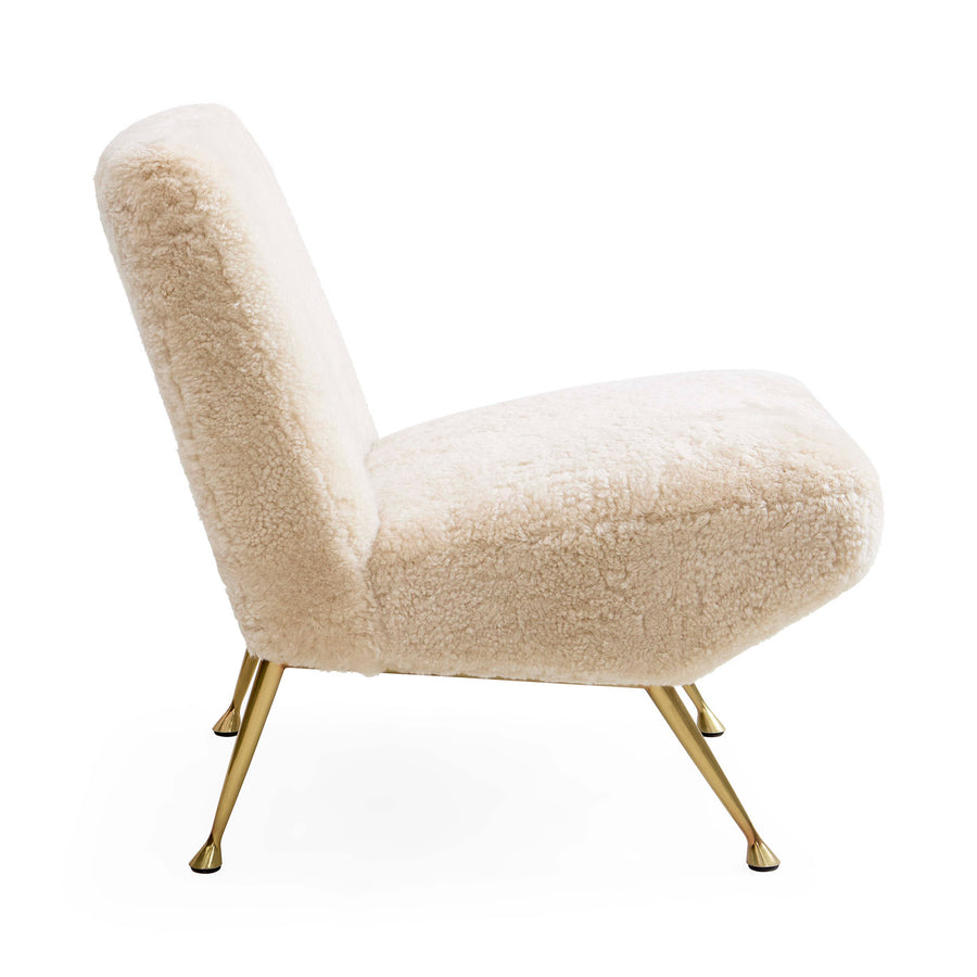   White Shearling Slipper chair | Oroa.com