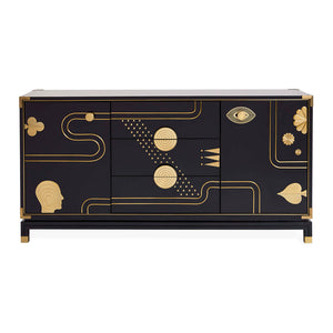   Gold Etched Black Sideboard | Oroa.com