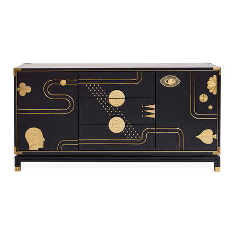  Gold Etched Black Sideboard | Oroa.com
