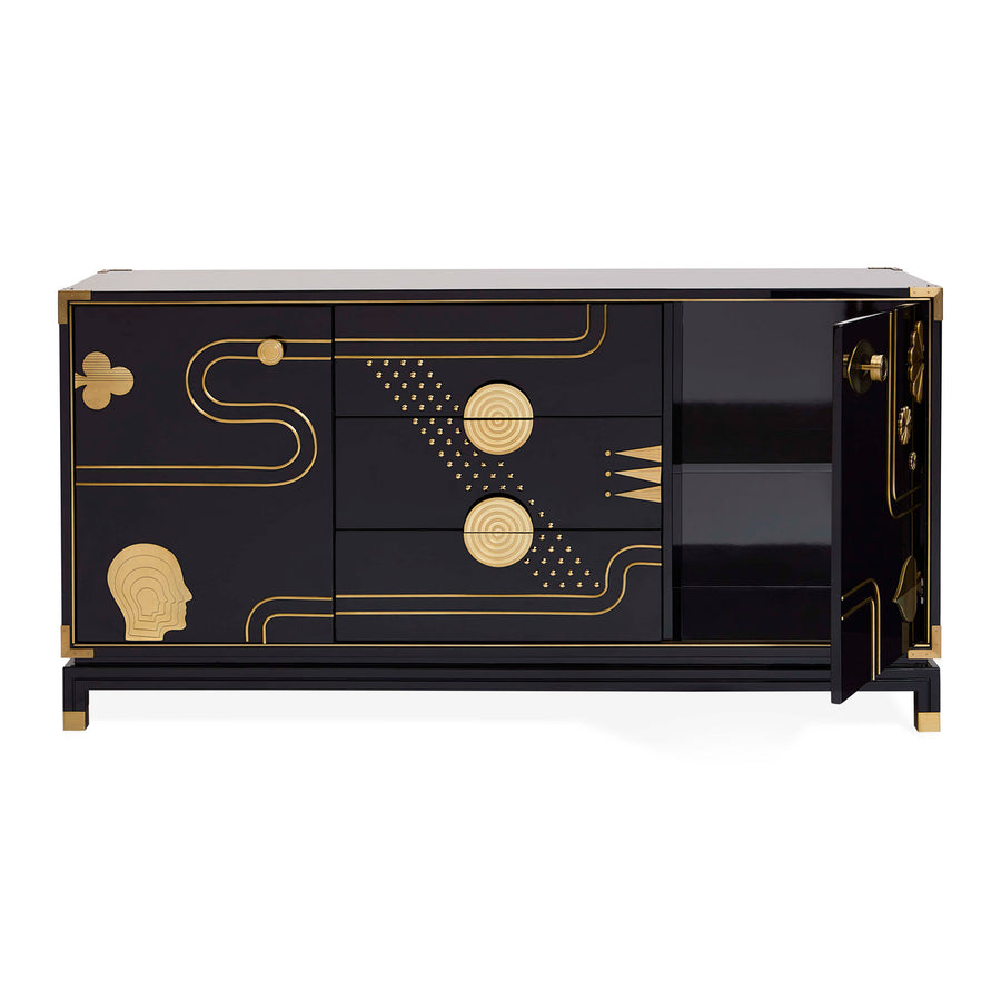   Gold Etched Black Sideboard | Oroa.com