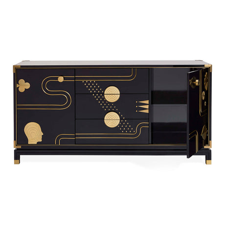   Gold Etched Black Sideboard | Oroa.com