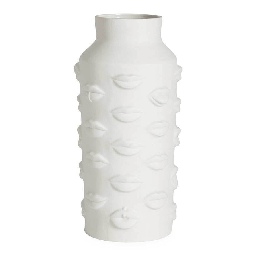   Lips Embossed Porcelain Vase L | Oroa.com
