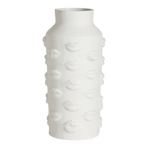   Lips Embossed Porcelain Vase L | Oroa.com