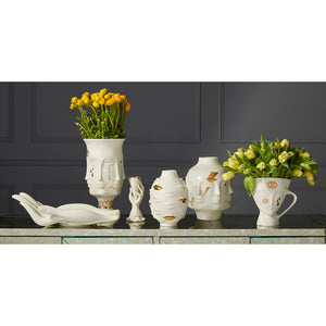  Gilded Porcelain Palm Fruit Bowl | Oroa.com