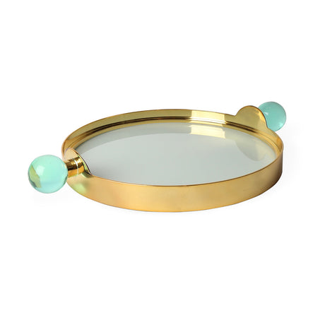   Brass Framed Round Tray | Oroa.com