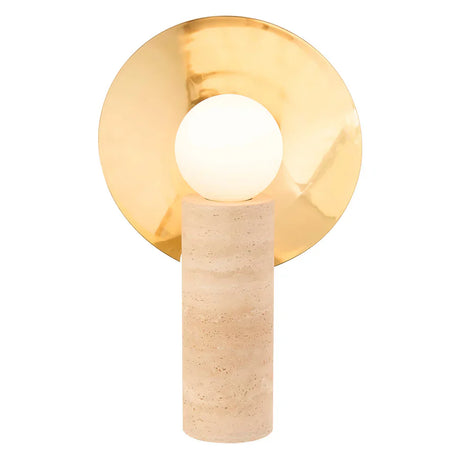   Cylindrical Travertine Table Lamp | Oroa.com