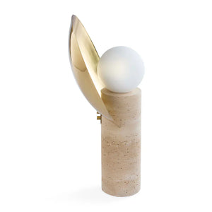   Cylindrical Travertine Table Lamp | Oroa.com