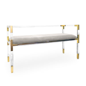   Gray Velvet Bench | Oroa.com