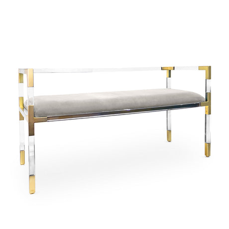   Gray Velvet Bench | Oroa.com