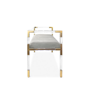   Gray Velvet Bench | Oroa.com