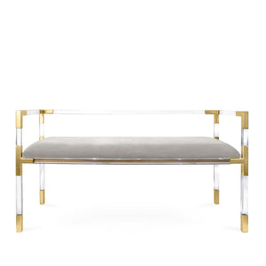   Gray Velvet Bench | Oroa.com