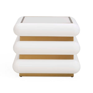   Ivory Lacquer 1-Drawer End Table | Oroa.com