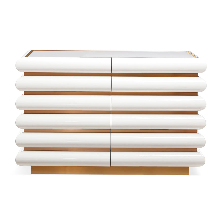  Ivory Glass 6-Drawer Dresser | Oroa.com