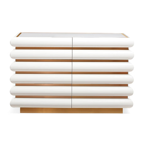  Ivory Glass 6-Drawer Dresser | Oroa.com