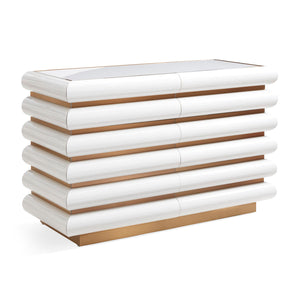   Ivory Glass 6-Drawer Dresser | Oroa.com