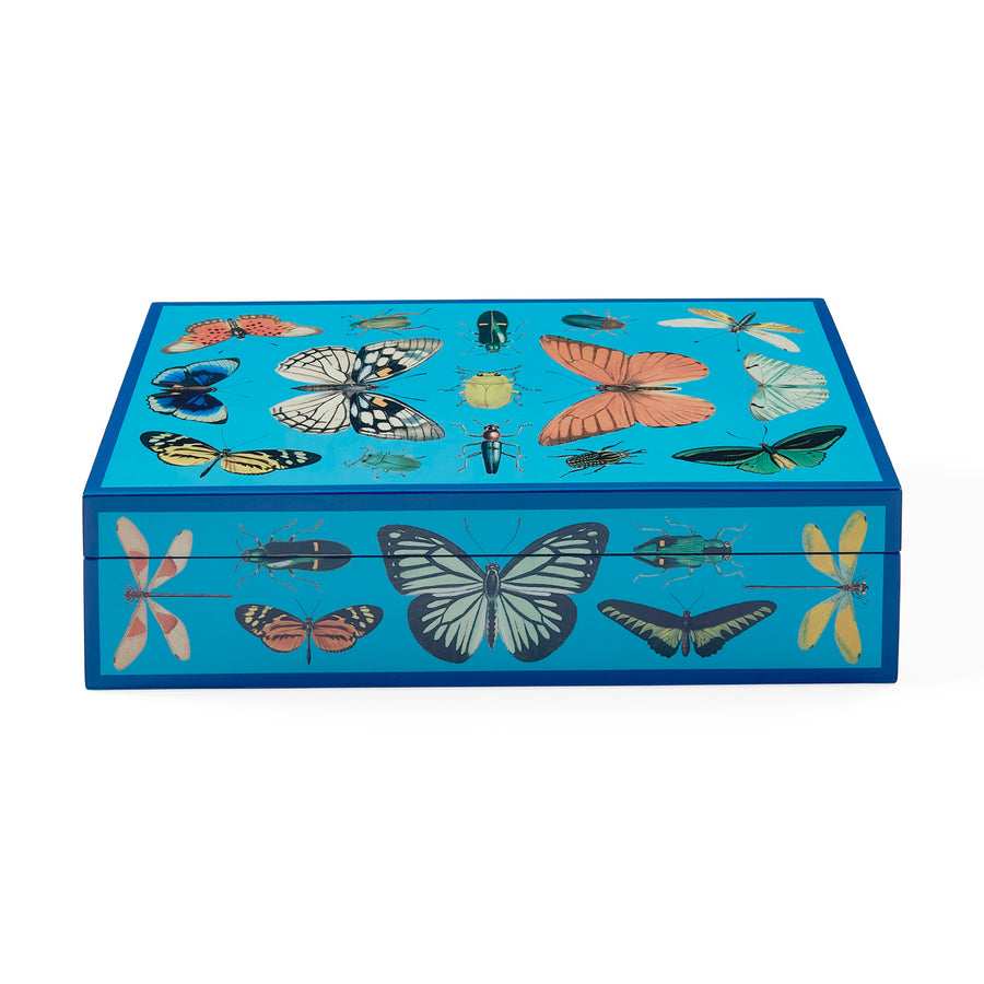   Peacock Blue Lacquer Box L | Oroa.com
