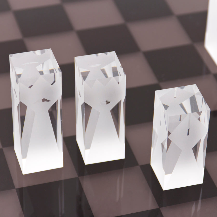   Smoked & Clear Acrylic Chess Set | Oroa.com