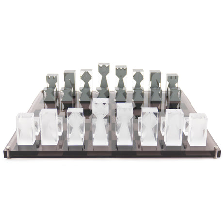   Smoked & Clear Acrylic Chess Set | Oroa.com
