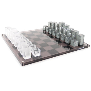   Smoked & Clear Acrylic Chess Set | Oroa.com