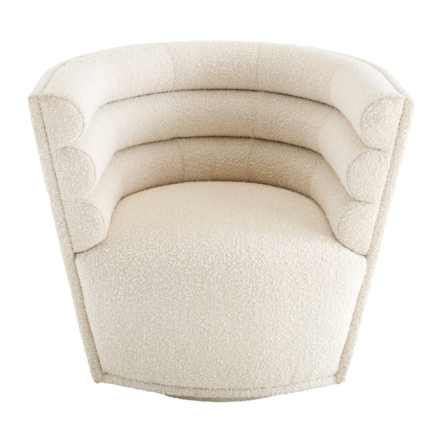   Channeled Bouclé Swivel Club Chair | Oroa.com