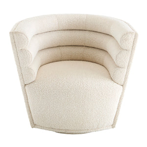   Channeled Bouclé Swivel Club Chair | Oroa.com