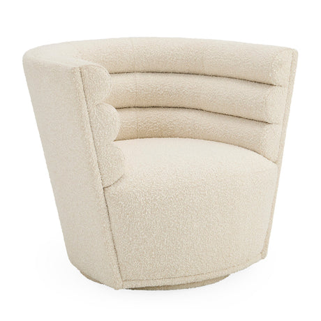   Channeled Bouclé Swivel Club Chair | Oroa.com