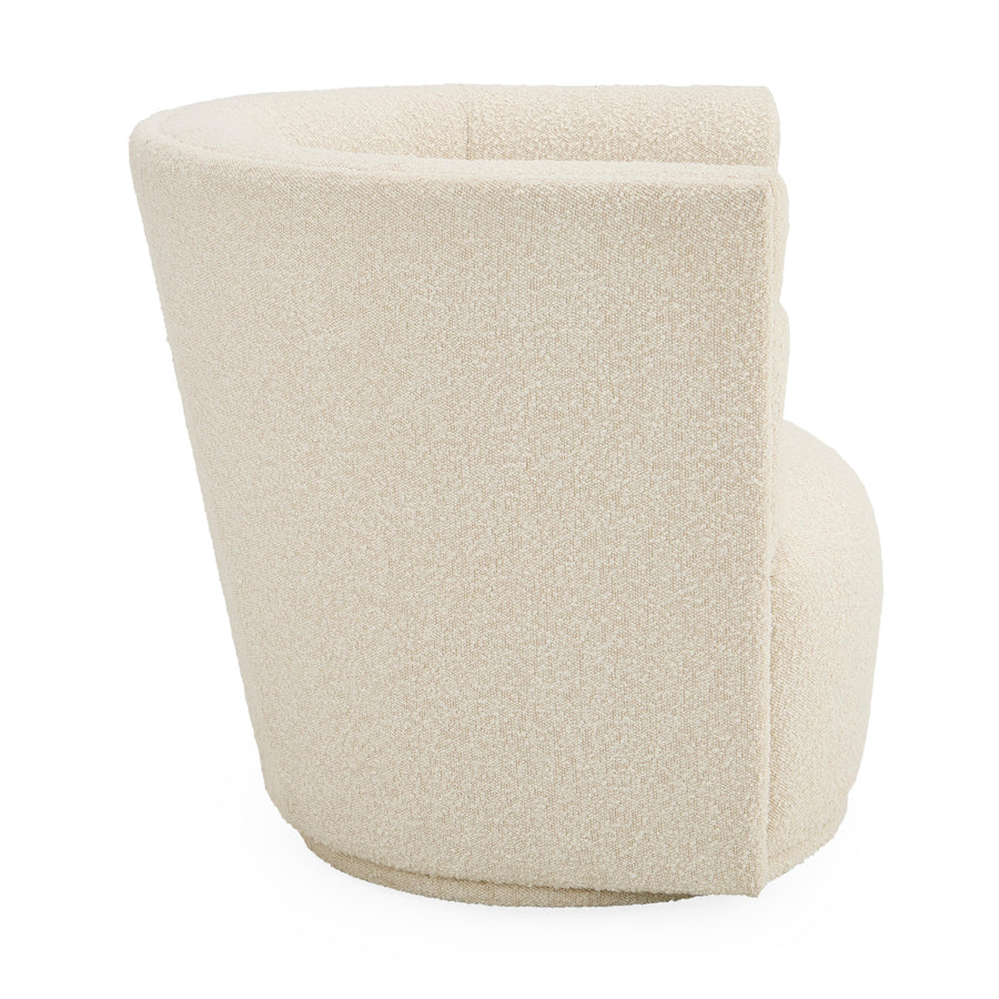   Channeled Bouclé Swivel Club Chair | Oroa.com