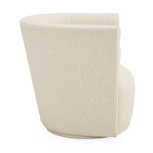  Channeled Bouclé Swivel Club Chair | Oroa.com