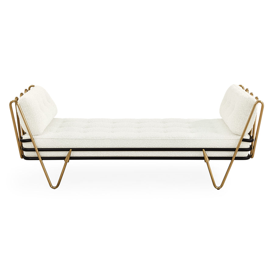  Brass Framed Bouclé Daybed | Oroa.com