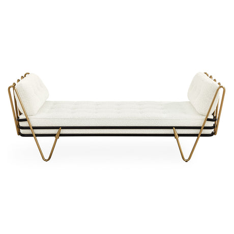   Brass Framed Bouclé Daybed | Oroa.com