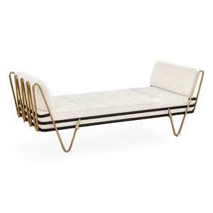   Brass Framed Bouclé Daybed | Oroa.com