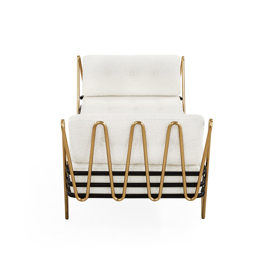   Brass Framed Bouclé Daybed | Oroa.com