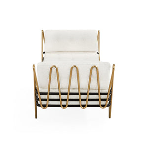   Brass Framed Bouclé Daybed | Oroa.com