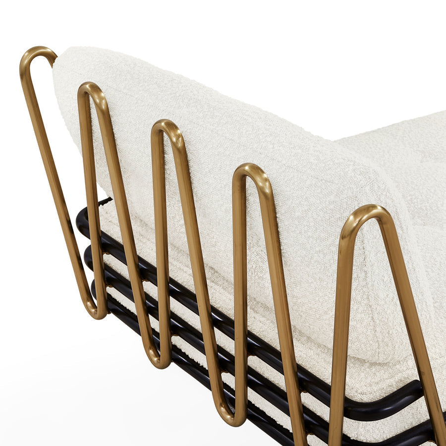   Brass Framed Bouclé Daybed | Oroa.com