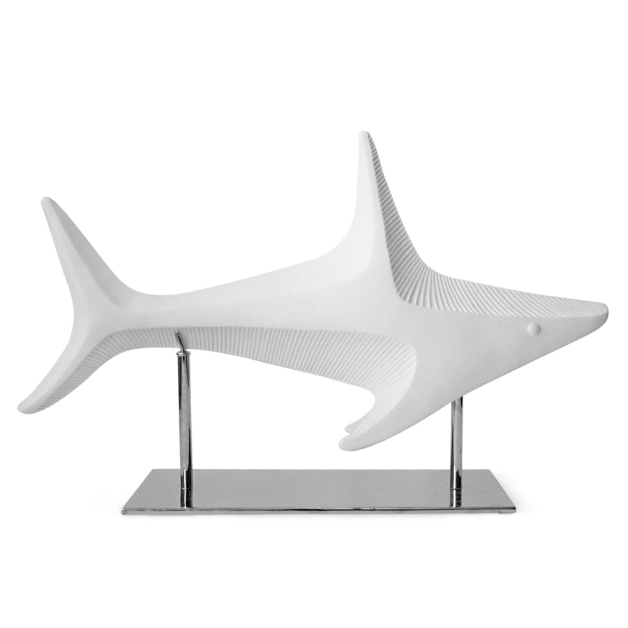   White Stoneware Shark Sculpture | Oroa.com