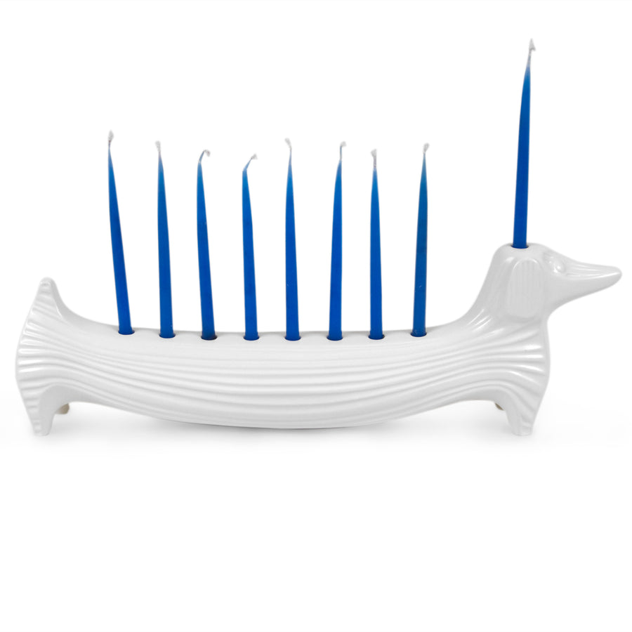  White Stoneware Dog Candle Holder | Oroa.com