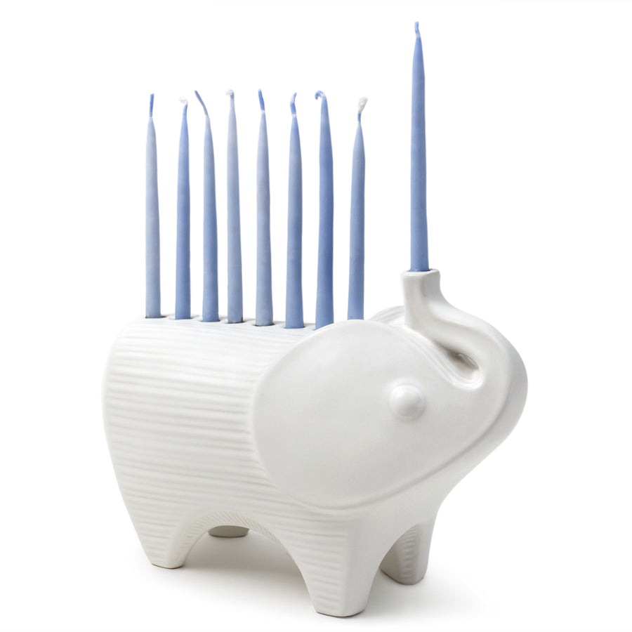   White Stoneware Candle Holder | Oroa.com