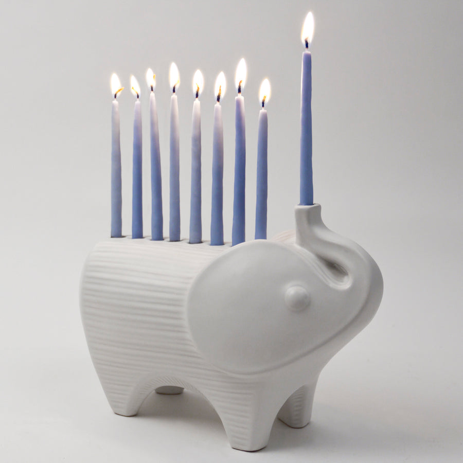   White Stoneware Candle Holder | Oroa.com