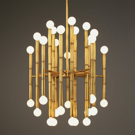   Bamboo Detail Brass Chandelier | Oroa.com
