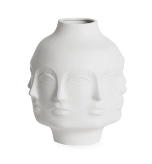   Unglazed Porcelain Face Vase L | Oroa.com