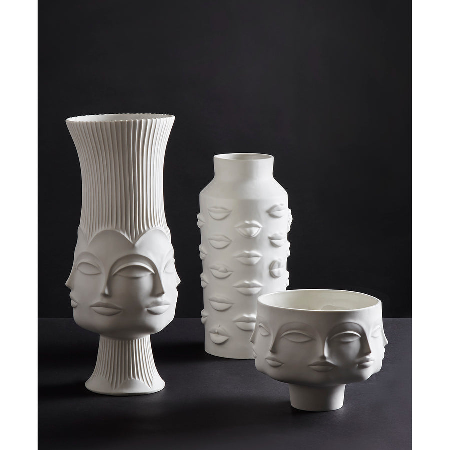   Lips Embossed Porcelain Vase L | Oroa.com