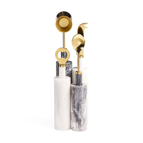   Marbleized Black & White Barware Set | Oroa.com